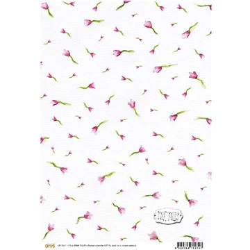 Optys 7627 - Papír A4 jednostranný, 170g, pink tulips