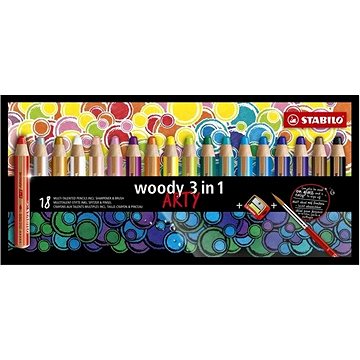 STABILO woody ARTY 3 v 1, 18 barev