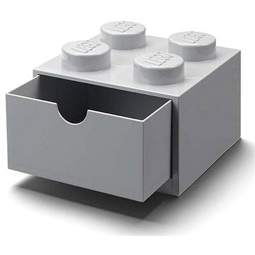 LEGO stolní box 4 se zásuvkou - šedá