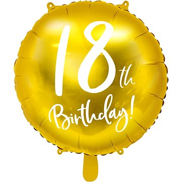 Foliový balónek, 45cm, 18th Birthday, zlatý