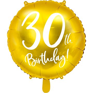 Foliový balónek, 45cm, 30th Birthday, zlatý
