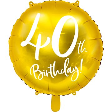 Foliový balónek, 45cm, 40th Birthday, zlatý