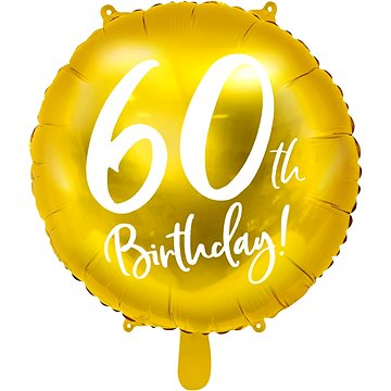 Foliový balónek, 45cm, 60th Birthday, zlatý