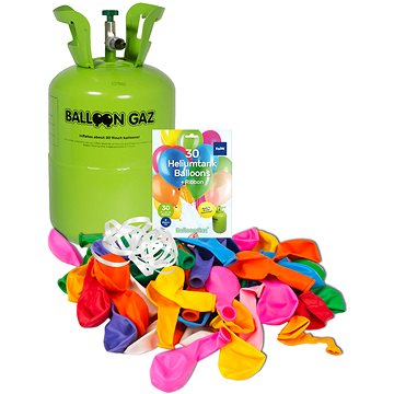 Helium na 30 balónků, jednorázová nádoba včetně balónků