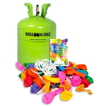 Helium na 50 balónků, jednorázová nádoba včetně balónků