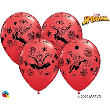 Nafukovací balónky, 30cm, Spiderman, červené, 6ks