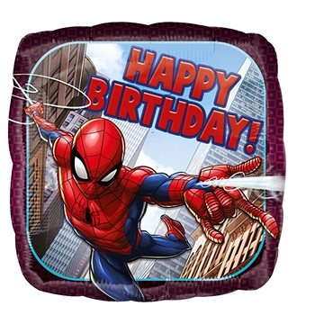 Balón foliový 43 cm - Spiderman Happy birthday