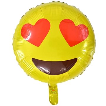 Balón foliový smajlík - smile - love - zamilovaný - 45 cm