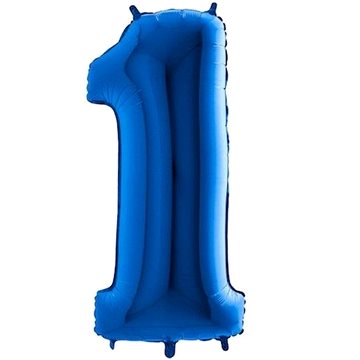 Balón foliový číslice modrá - blue 102 cm - 1