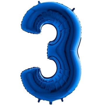Balón foliový číslice modrá - blue 102 cm - 3