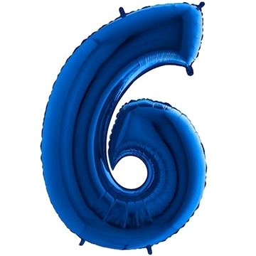 Balón foliový číslice modrá - blue 102 cm - 6