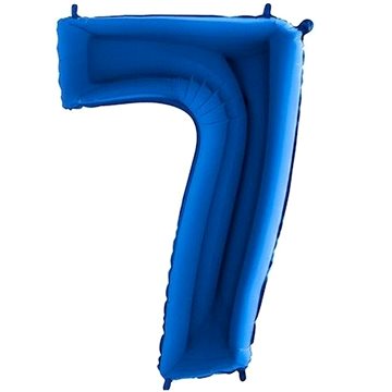 Balón foliový číslice modrá - blue 102 cm - 7
