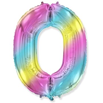 Balón foliový číslice duhová - rainbow - 102 cm - 0