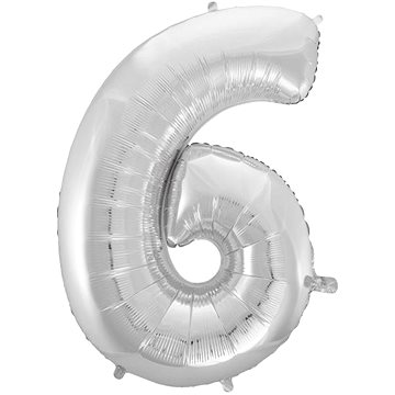 Balón foliový číslice stříbrná - silver 102 cm - 6
