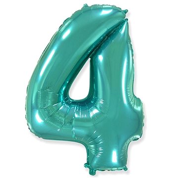 Balón foliový číslice tyrkysová - tiffany 102 cm - 4