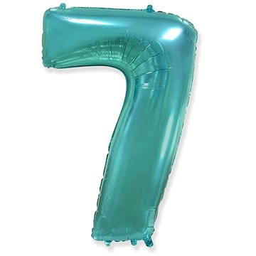Balón foliový číslice tyrkysová - tiffany 102 cm - 7