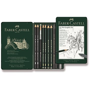 E-shop Faber-Castell Pitt Graphite Monochrom in einer Blechdose, 11 Stück
