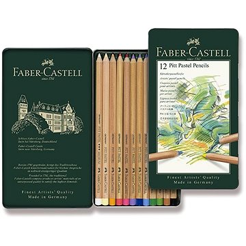 E-shop Faber-Castell Pitt Pastellstifte im Metalletui - 12 Farben