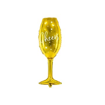 Balónek fóliový šampuska - champagne - Silvestr - Happy New Year - 28x80 cm