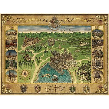 E-shop Ravensburger 165995 Karte von Hogwarts 1500 Puzzleteile