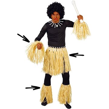 Kostým Zulu - Afro Sada - Unisex - Hawaii