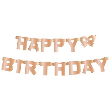 Girlanda Happy Birthday - Narozeniny - Růžovozlatá - Rosegold, 11X160 cm