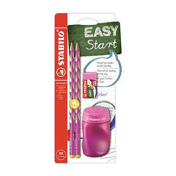 E-shop STABILO EASYgraph S Schulset Pink L Bleistift mit Spitzer und Radiergummi