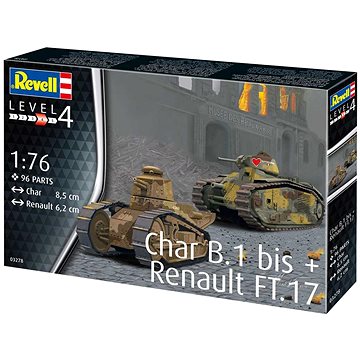 Plastic ModelKit military 03278 - Char B.1 bis & Renault FT.17
