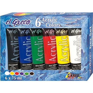 E-shop Kreul "El Greco" Acrylfarben-Set, 6 Farben, 75 ml in der Tube