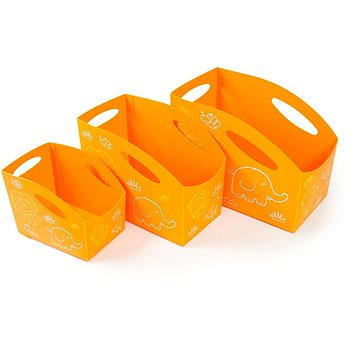 Primobal Sada dětských úložných boxů, oranžové, 3ks, velikosti S + M + L