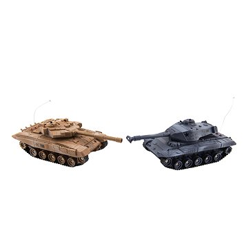 Teddies Tank RC 2ks 25cm tanková bitva+dobíjecí pack 27MHZ a 40MHz