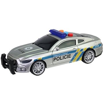 Policejní auto na setrvačník, 17 cm, světlo, zvuk (čeština), na baterie