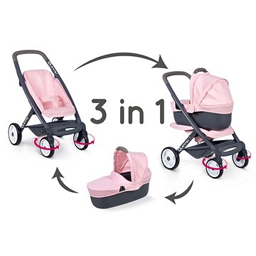 E-shop Smoby Kombi-Kinderwagen Maxi Cosi Light Pink für Puppen