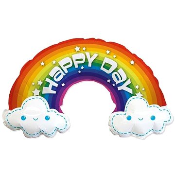 Balón foliový rainbow - duha happy day - 90 cm