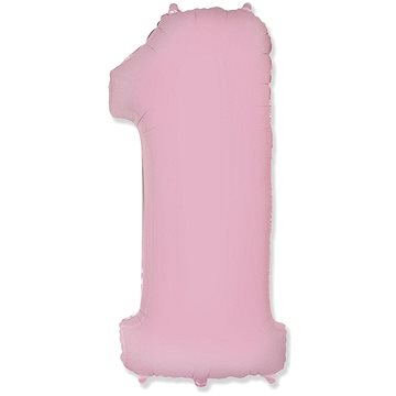 Balón foliový číslice světle růžová 102 cm - 1