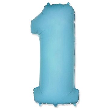Balón foliový číslice světle modrá 102 cm - 1