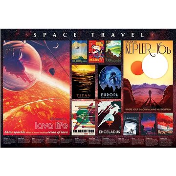 Cobble Hill Puzzle Plakáty vesmírného cestování 2000 dílků