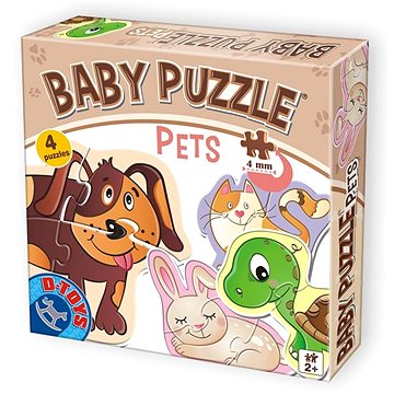 D-Toys Baby puzzle Domácí mazlíčci 4v1 (2-4 dílky)