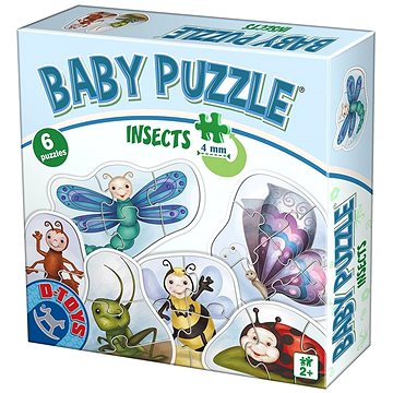 D-Toys Baby puzzle Hmyz 6v1 (2-6 dílků)