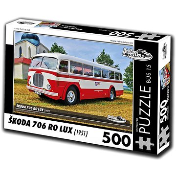 Retro-auta Puzzle Bus č. 15 Škoda 706 RO LUX (1951) 500 dílků