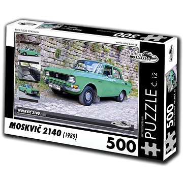 Retro-auta Puzzle č. 12 Moskvič 2140 (1980) 500 dílků