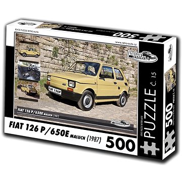Retro-auta Puzzle č. 15 Fiat 126 P/650E Maluch (1987) 500 dílků
