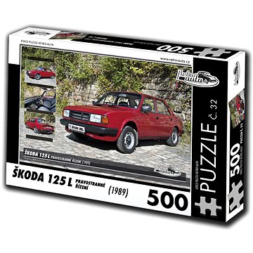 Retro-auta Puzzle č. 32 Škoda 125 L (1989) - pravostranné řízení 500 dílků