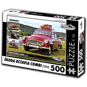 Retro-auta Puzzle č. 34 Škoda Octavia Combi (1964) 500 dílků
