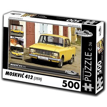 Retro-auta Puzzle č. 36 Moskvič 412 (1974) 500 dílků