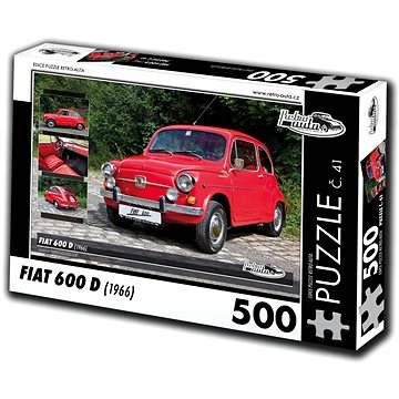 Retro-auta Puzzle č. 41 Fiat 600 D (1966) 500 dílků