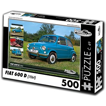 Retro-auta Puzzle č. 49 Fiat 600 D (1964) 500 dílků