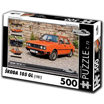 Retro-auta Puzzle č. 72 Škoda 105 GL (1981) 500 dílků