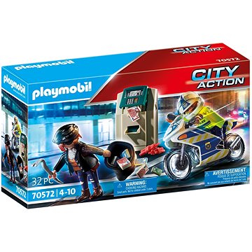 E-shop Playmobil 70572 City Action - Polizei-Motorrad: Verfolgung des Geldräubers