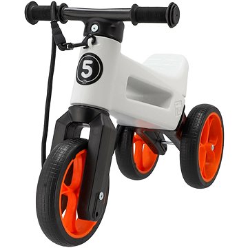 E-shop Teddies Scooter FUNNY WHEELS Rider SuperSport weiß/orange 2in1 + Tragegurt